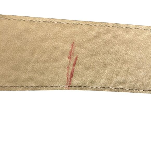 The Leather Shop Women’s M‎ Brass Buckle Wide Belt Embossed Tan Leather Cowgirl - Picture 3 of 7